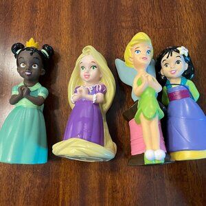 Lot of 4 Disney Princess Bath Pool Rubber Toys.